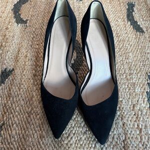 J.Crew - Black Suede d'Orsay Pumps